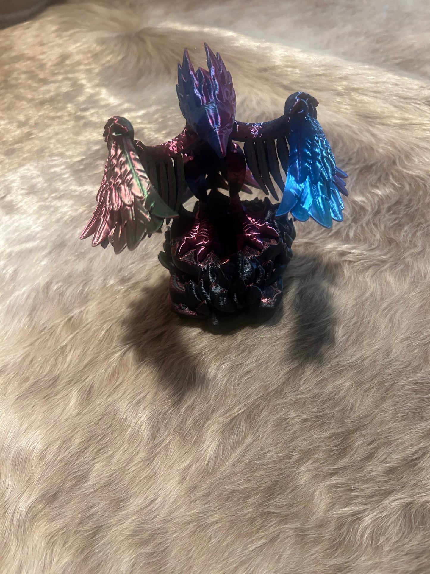 Articulated Phoenix – Color-Shifting 3D Printed Fidget Bird – Mythical Desk Pet, Fantasy Gift, Firebird Figurine